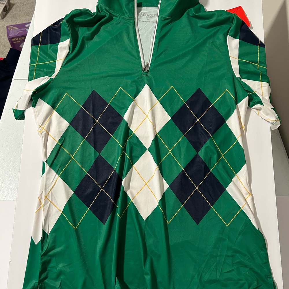Green Argyle Golf Shirt